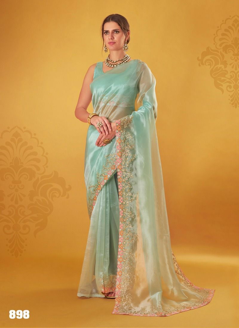 Araya Vol 34 New Designer Fancy Wear Heavy Organza Saree Collection